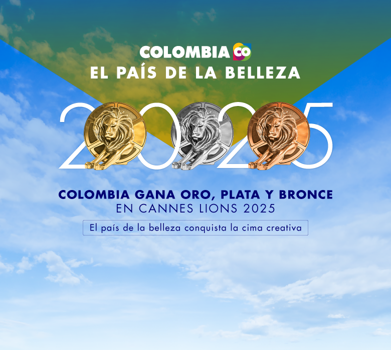 Banner de Colombia como ganador de oro, plata y bronce en Cannes Lions 2025