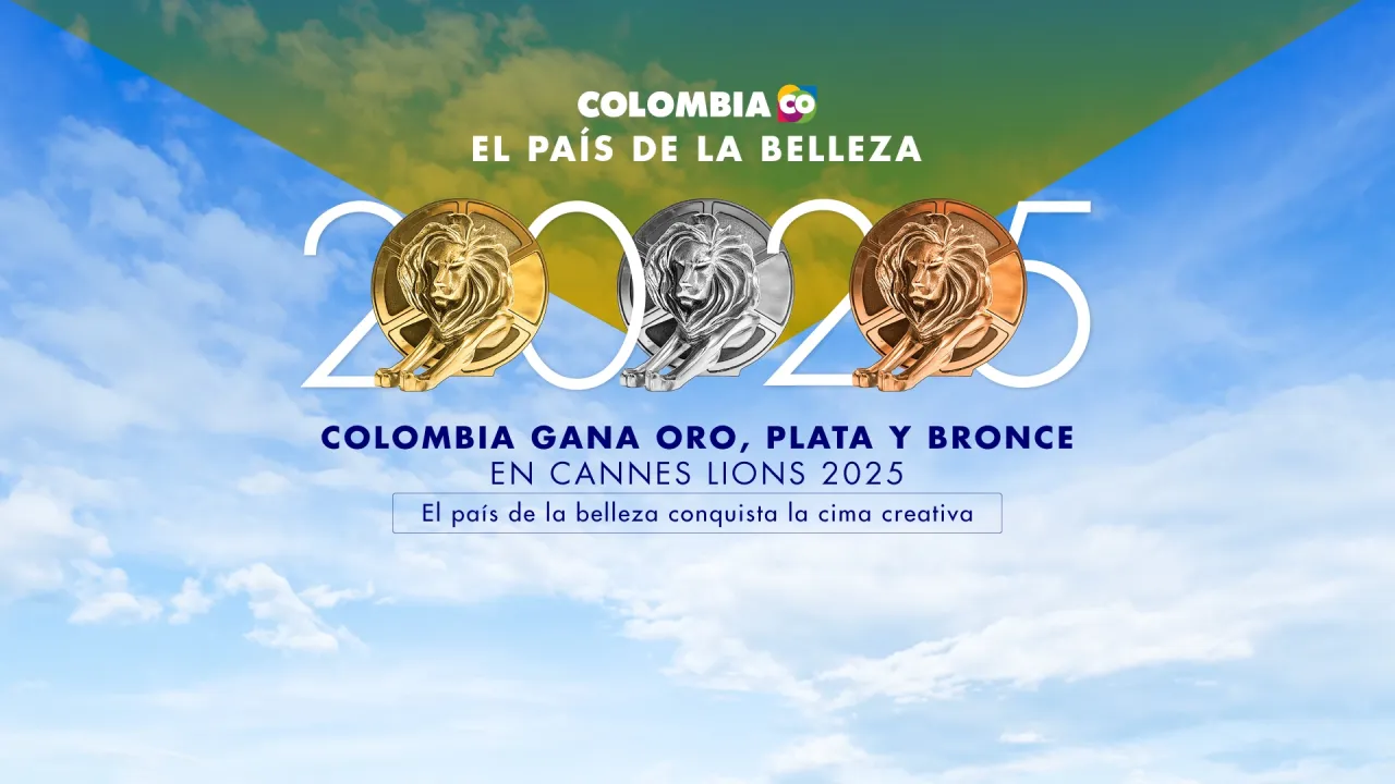 Banner de Colombia como ganador de oro, plata y bronce en Cannes Lions 2025