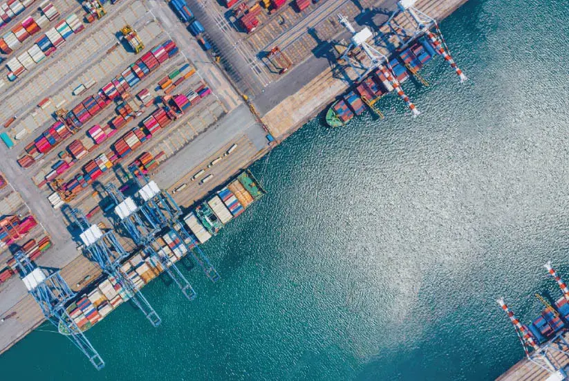 Export infrastructure in a river.