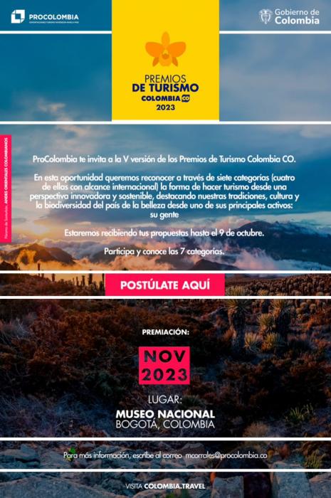 Banner de Colombia Co para los premios de turismo 