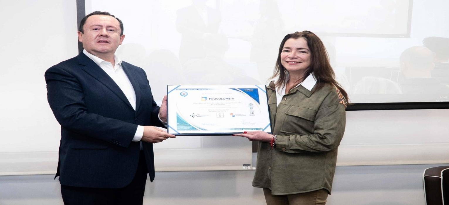 Certificado a ProColombia de compromiso  a la diversidad y la inclusión