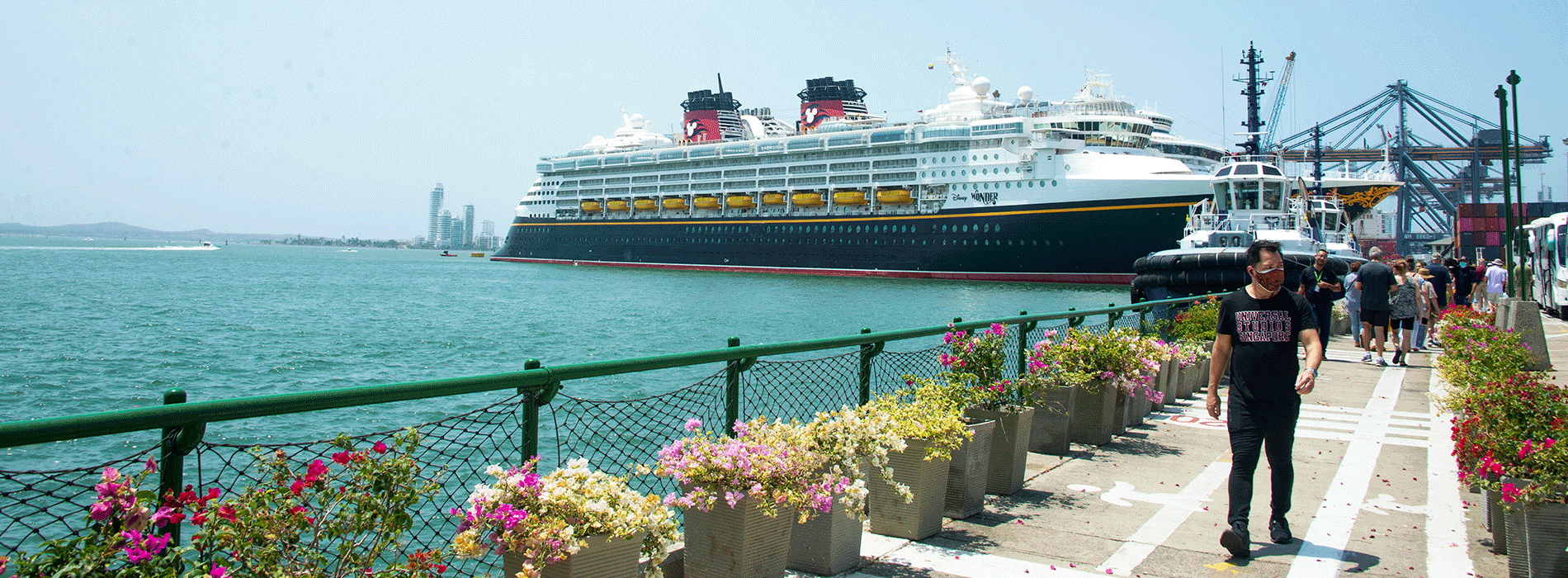 Crucero gigante en puerto Colombiano