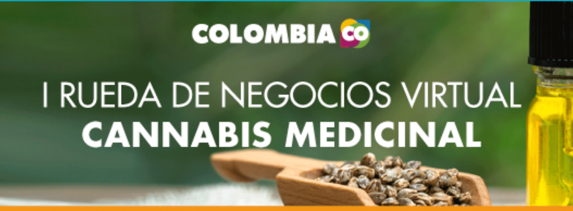 Banner de rueda de negocios virtual sobre Cannabis Medicinal 