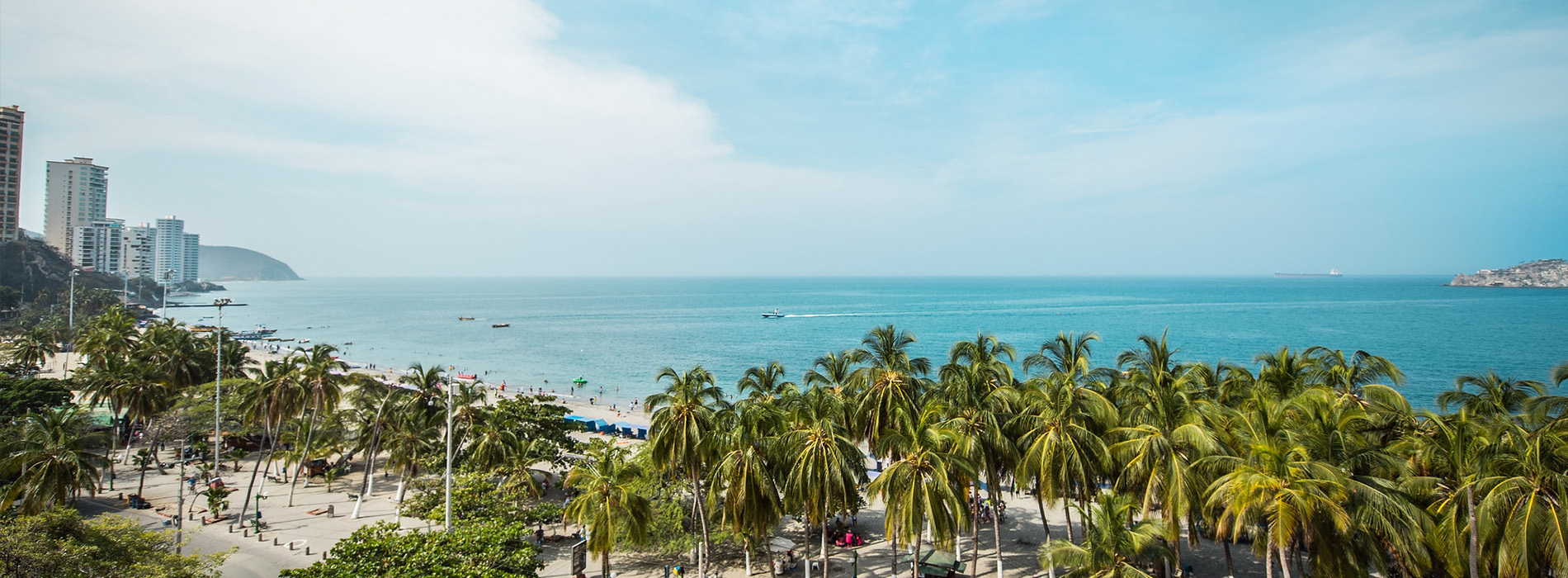 Fotografía panorámica de las playas de Santa Marta 