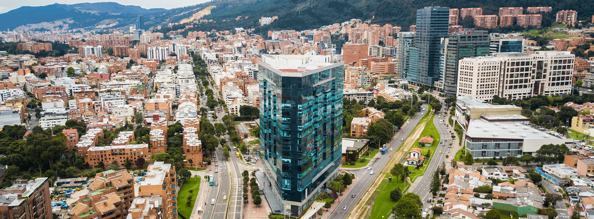 Fotografía panorámica de ciudad de Bogotá 