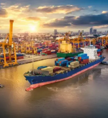 Buque con bienes de origen colombiano para exportación