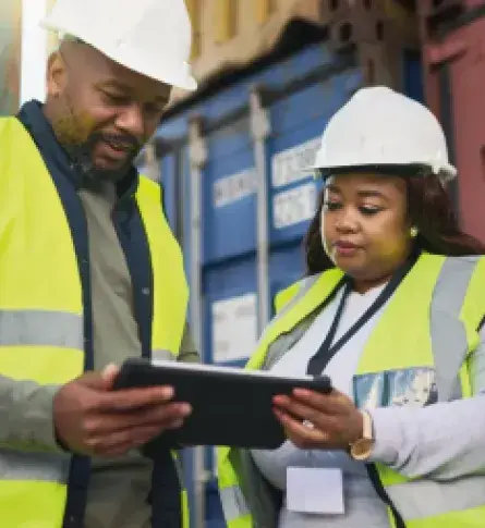 Exportadores tomando cursos de formación exportadora en tablet