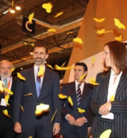 The Prince and Princess of Asturias Visit Colombia's Booth at the 2013 Internati