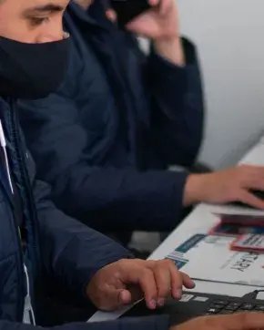 Office workers working