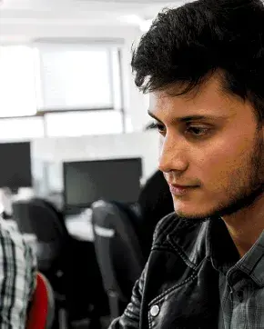 Office workers working