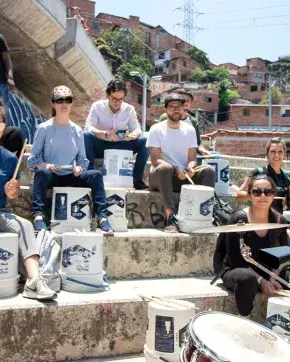 Tourists in the streets of Colombia