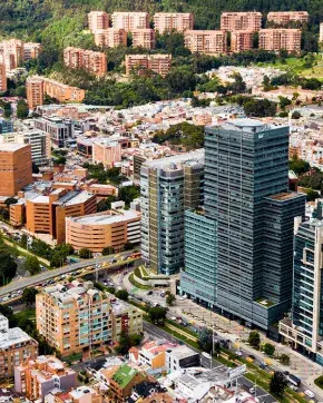 Fotografía panorámica de ciudad de Bogotá