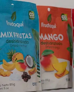 Paquetes de frutas deshidratadas Frudaqui