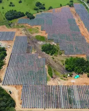 Fotografía cenital de paneles solares