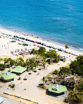 Fotografía panorámica de playa Colombiana