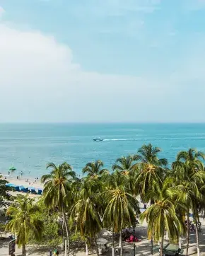 Fotografía panorámica de las playas de Santa Marta