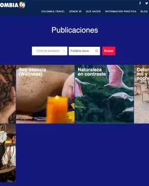 Pantallazo de pagina web de ColombiaCo