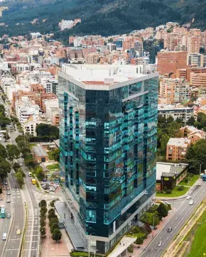 Fotografía panorámica de ciudad de Bogotá