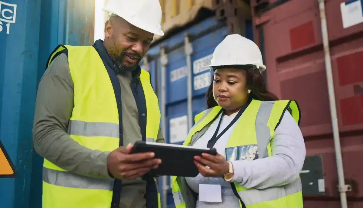 Exportadores tomando cursos de formación exportadora en tablet
