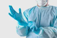 Doctor guantes cirugía