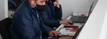 Office workers working