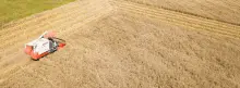 Fotografía de tractor en cultivo Colombiano 