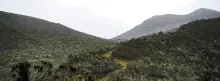 Fotografía panorámica de paisaje con montañas en Colombia 