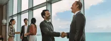 Two executives shaking hands