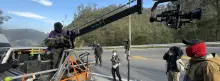 Set de filmación al aire libre 