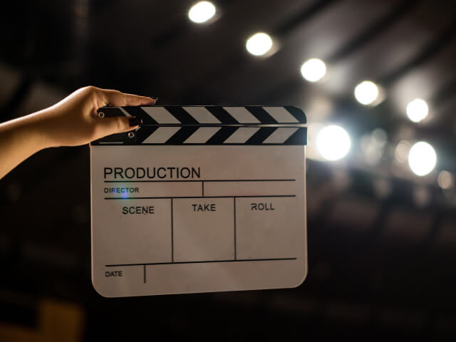 Pizarra en rodaje de película